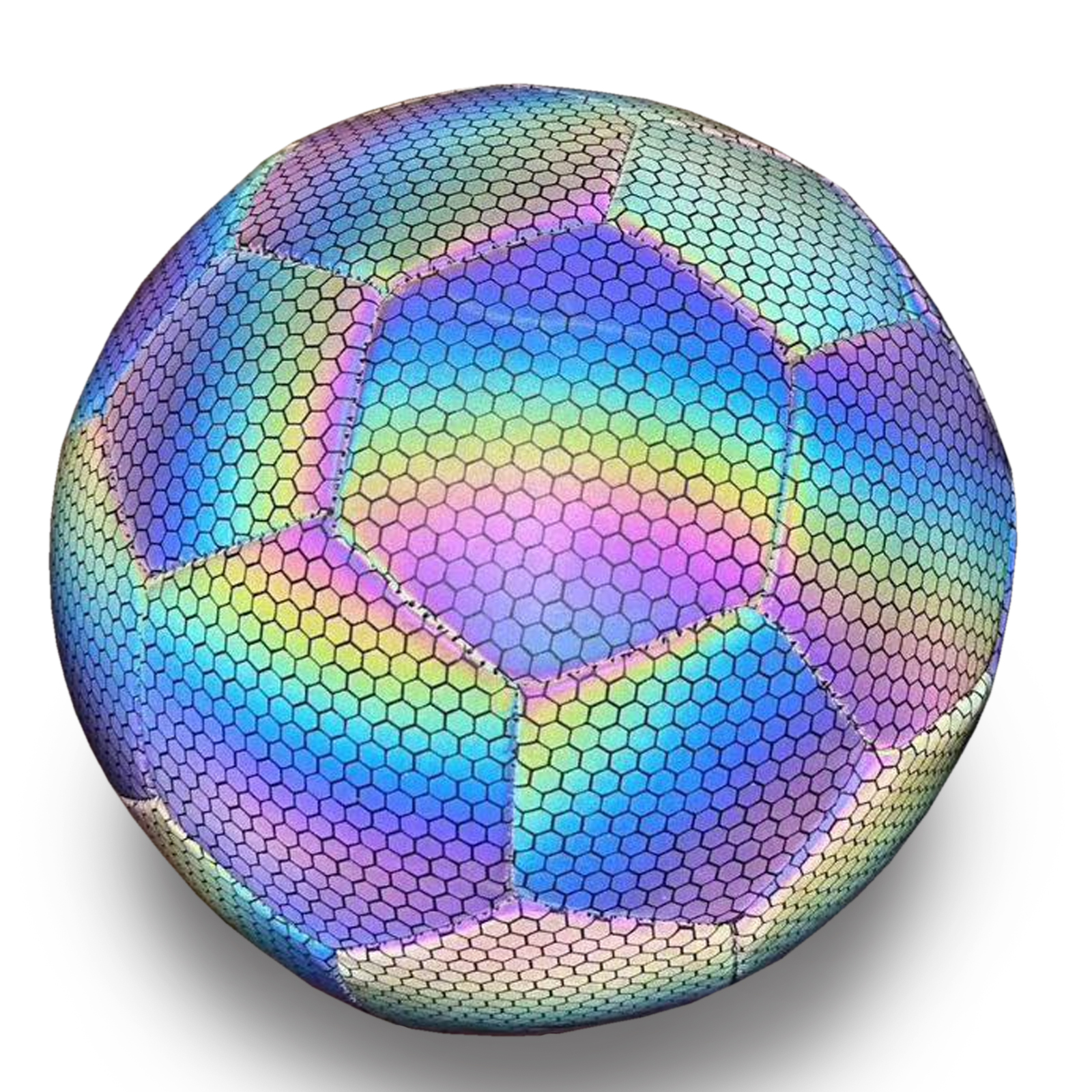 Balón de Fútbol Soccer Reflectante Luminoso Brillante Efecto Tornasol Multicolor No. 5