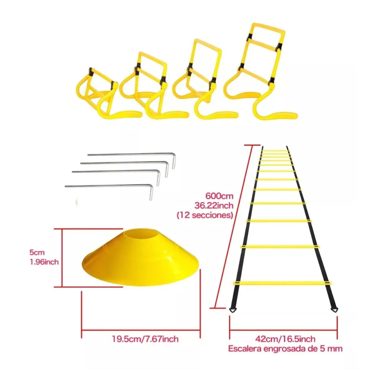 Speed Agilidad Kit De Entrenamiento Escalera + 12 Platos