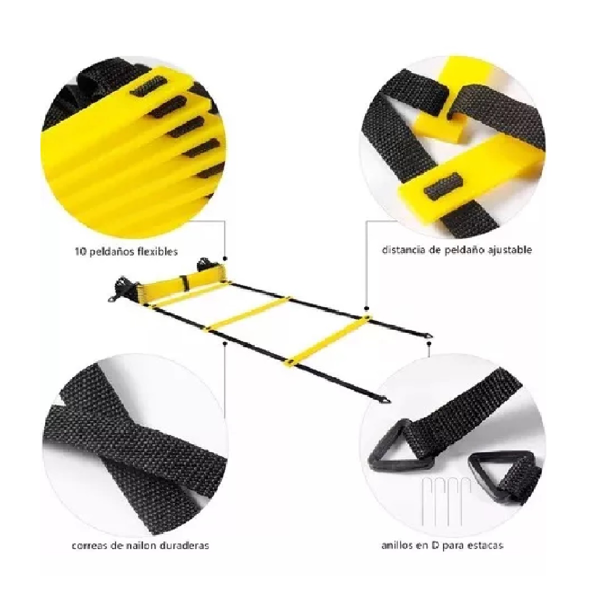 Speed Agilidad Kit De Entrenamiento Escalera + 12 Platos