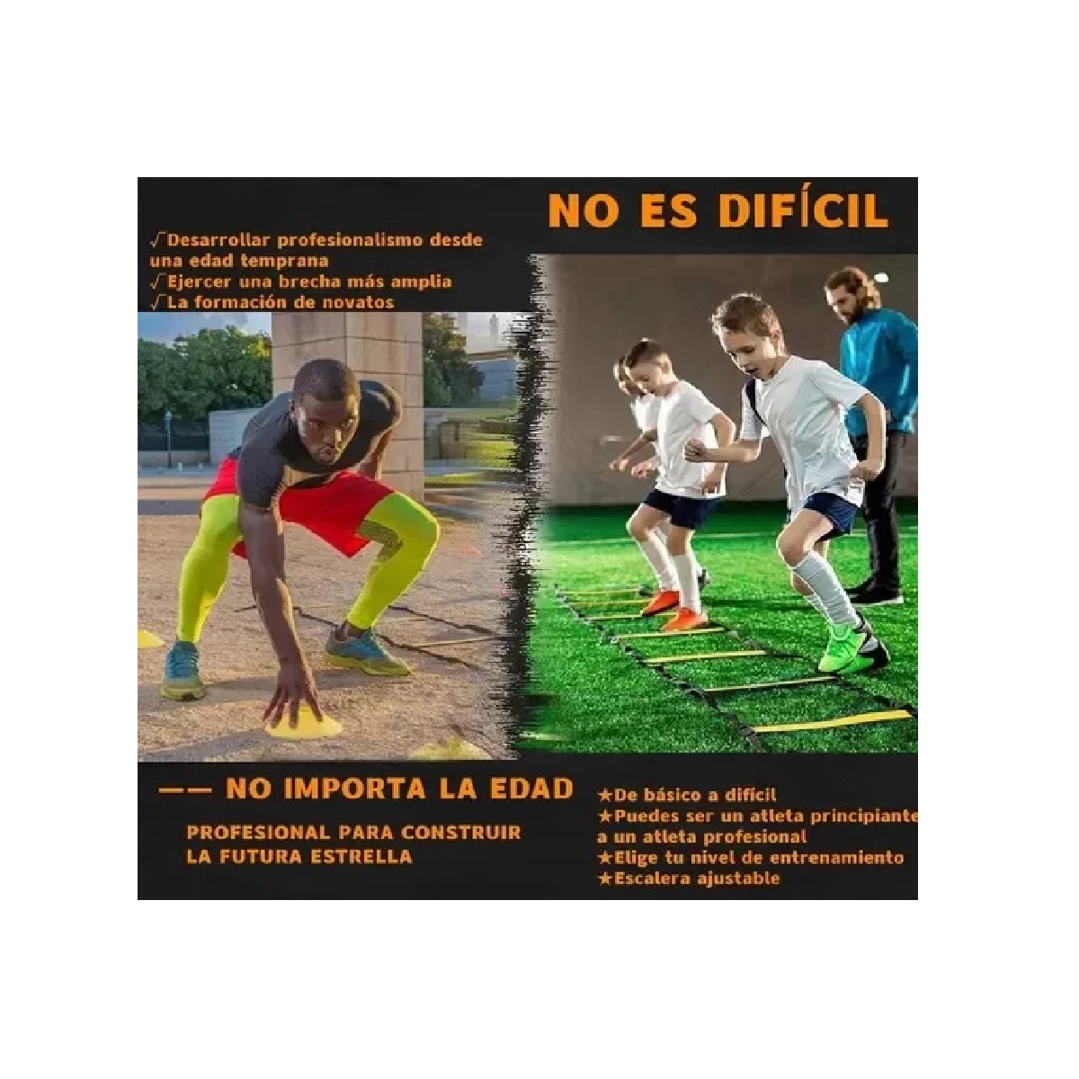 Speed Agilidad Kit De Entrenamiento Escalera + 12 Platos