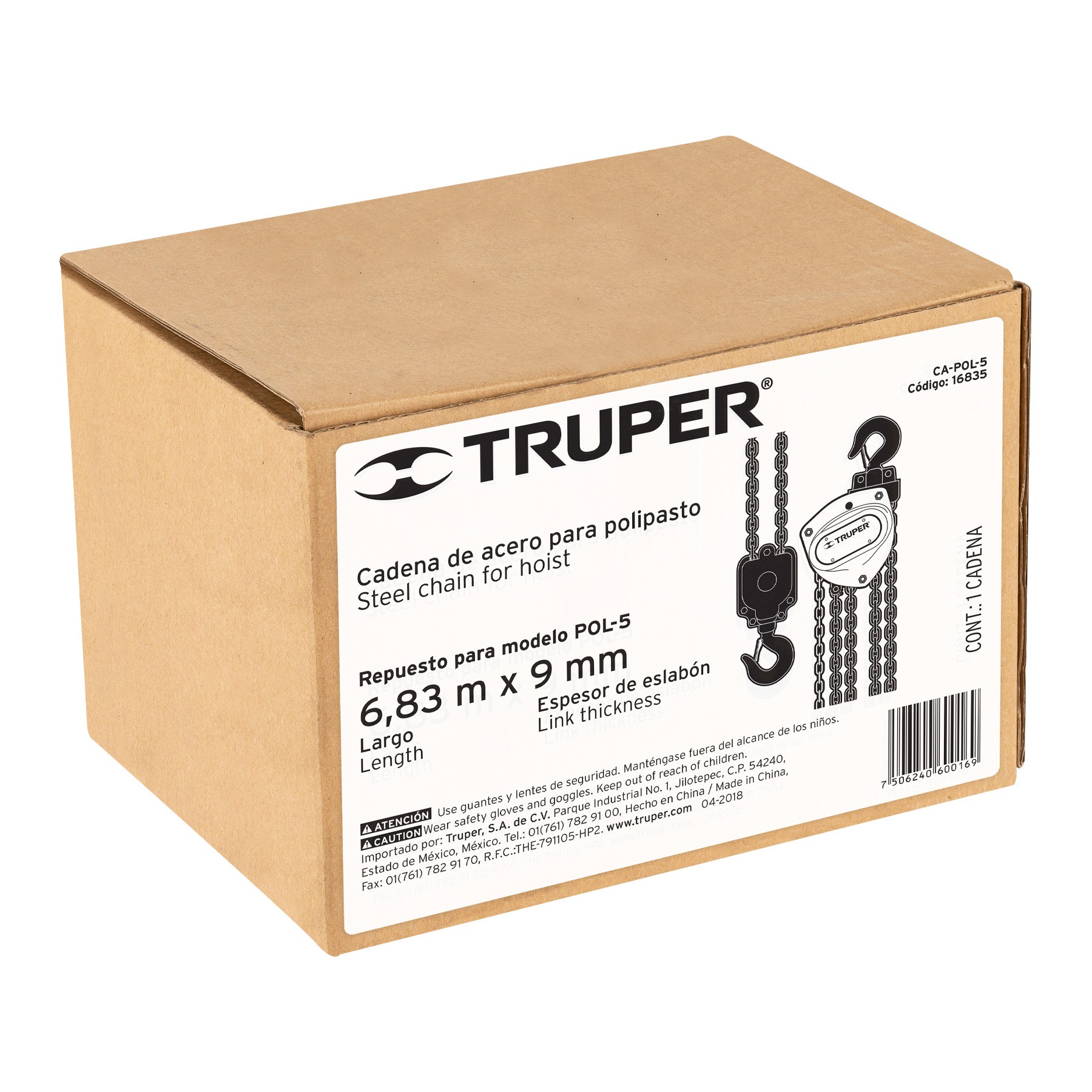 CADENA PARA POLIPASTO POL-5, TRUPER 16835