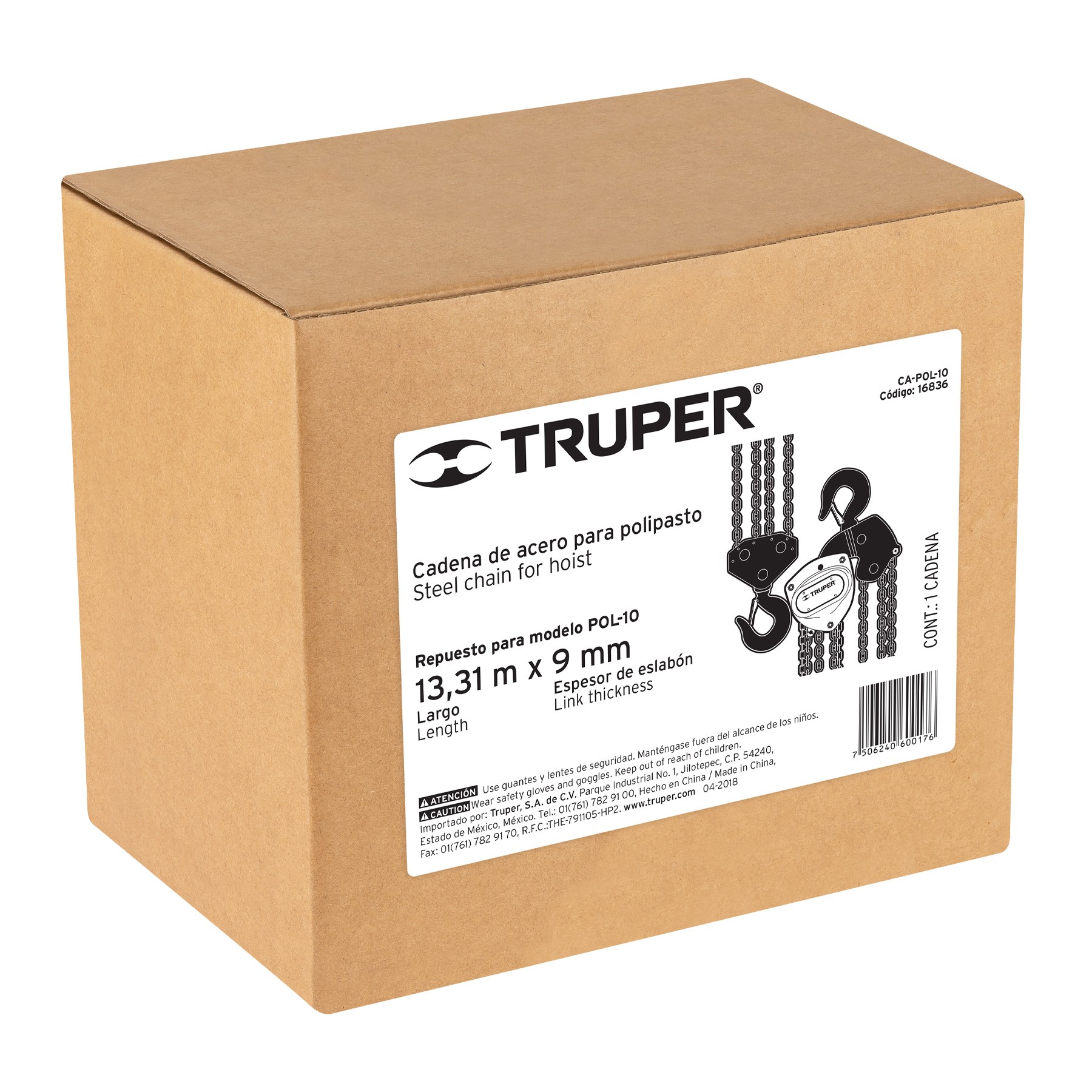 CADENA PARA POLIPASTO POL-10, TRUPER 16836
