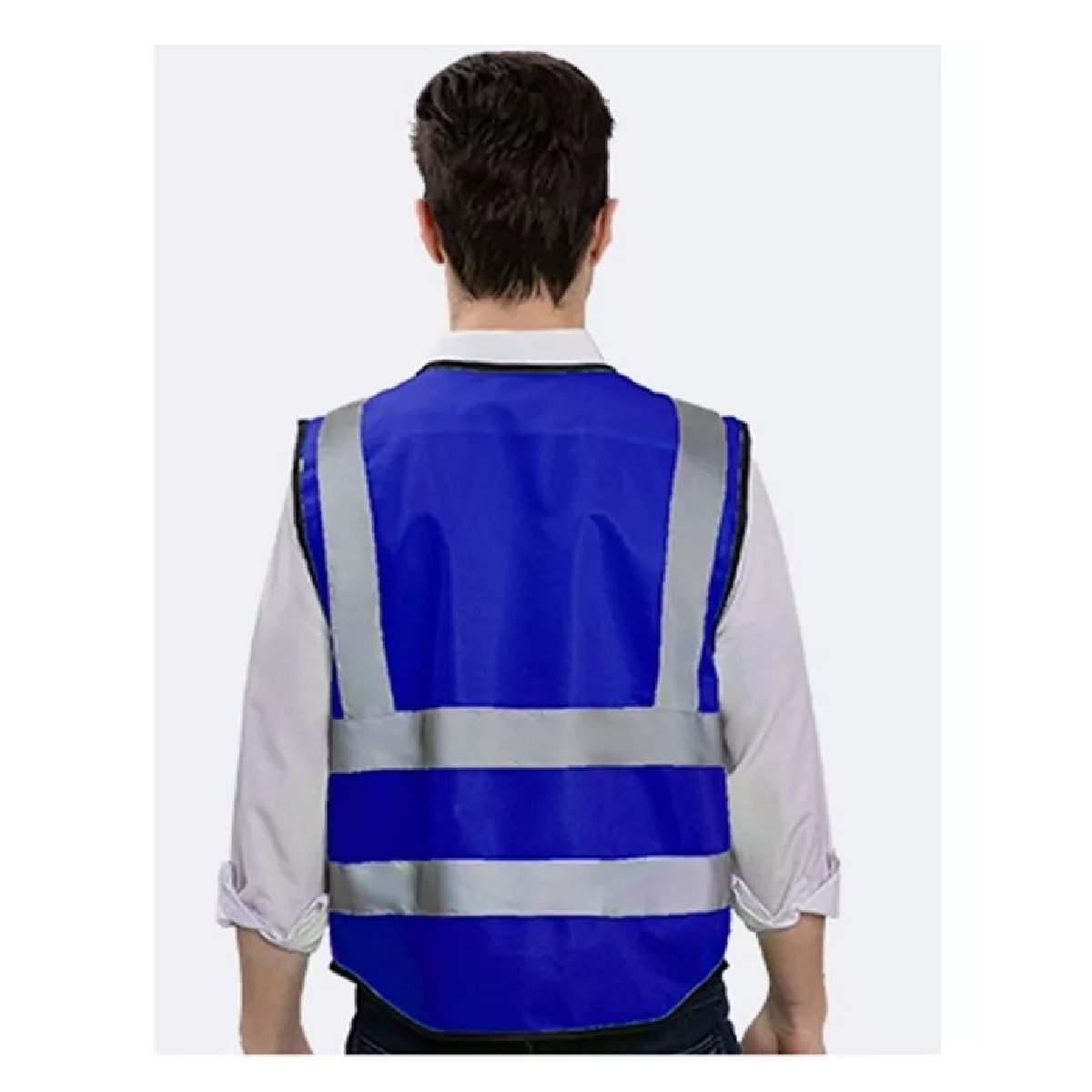 Set 3 Chalecos De Seguridad Reflejantes Vial/industri+3 Silbidos Azul Real