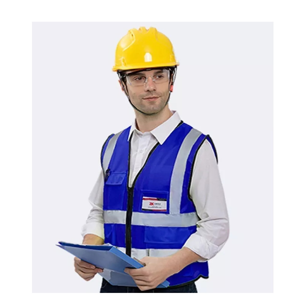 Set 3 Chalecos De Seguridad Reflejantes Vial/industri+3 Silbidos Azul Real