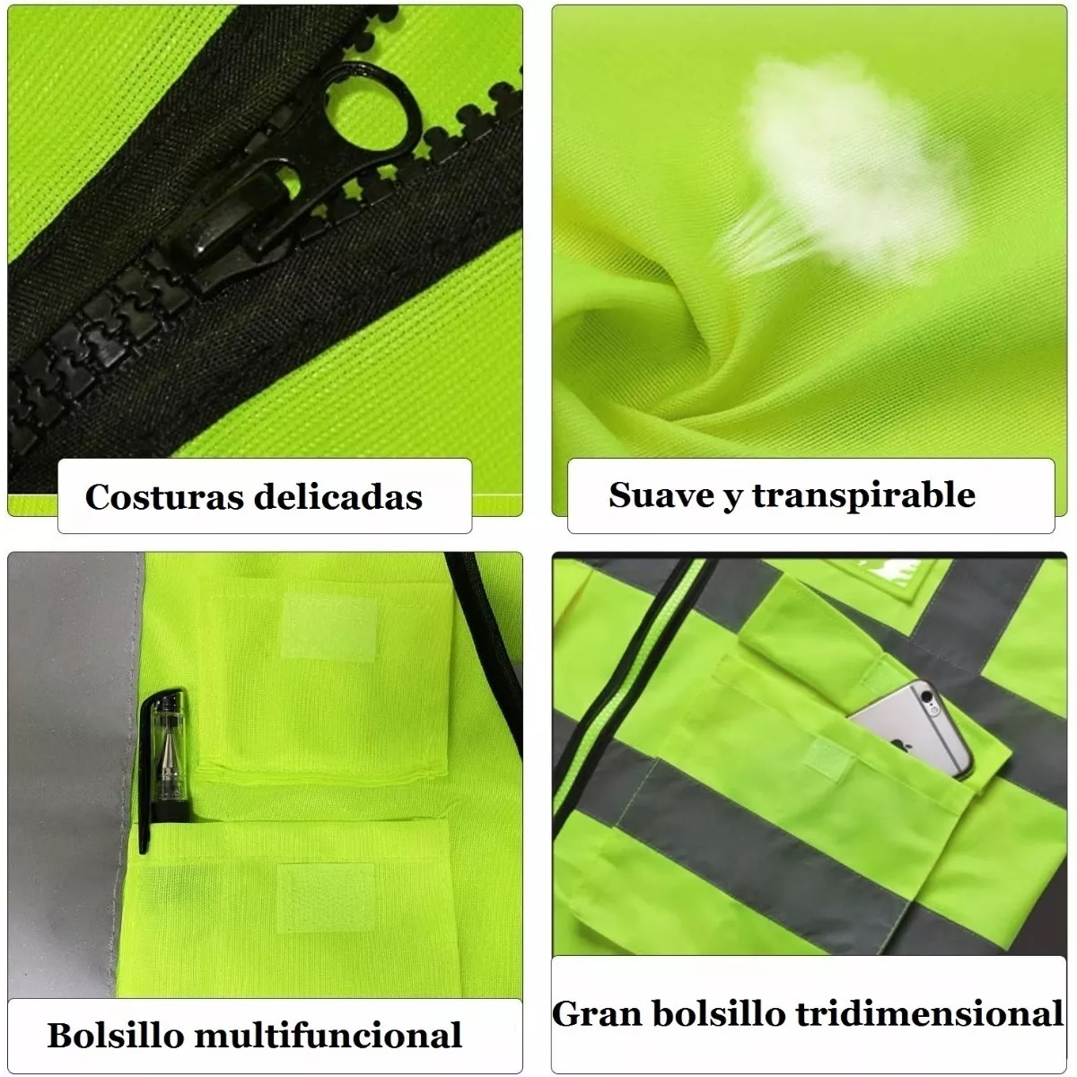 Chaleco De Seguridad Industrial Brigadista Vial +reflejante