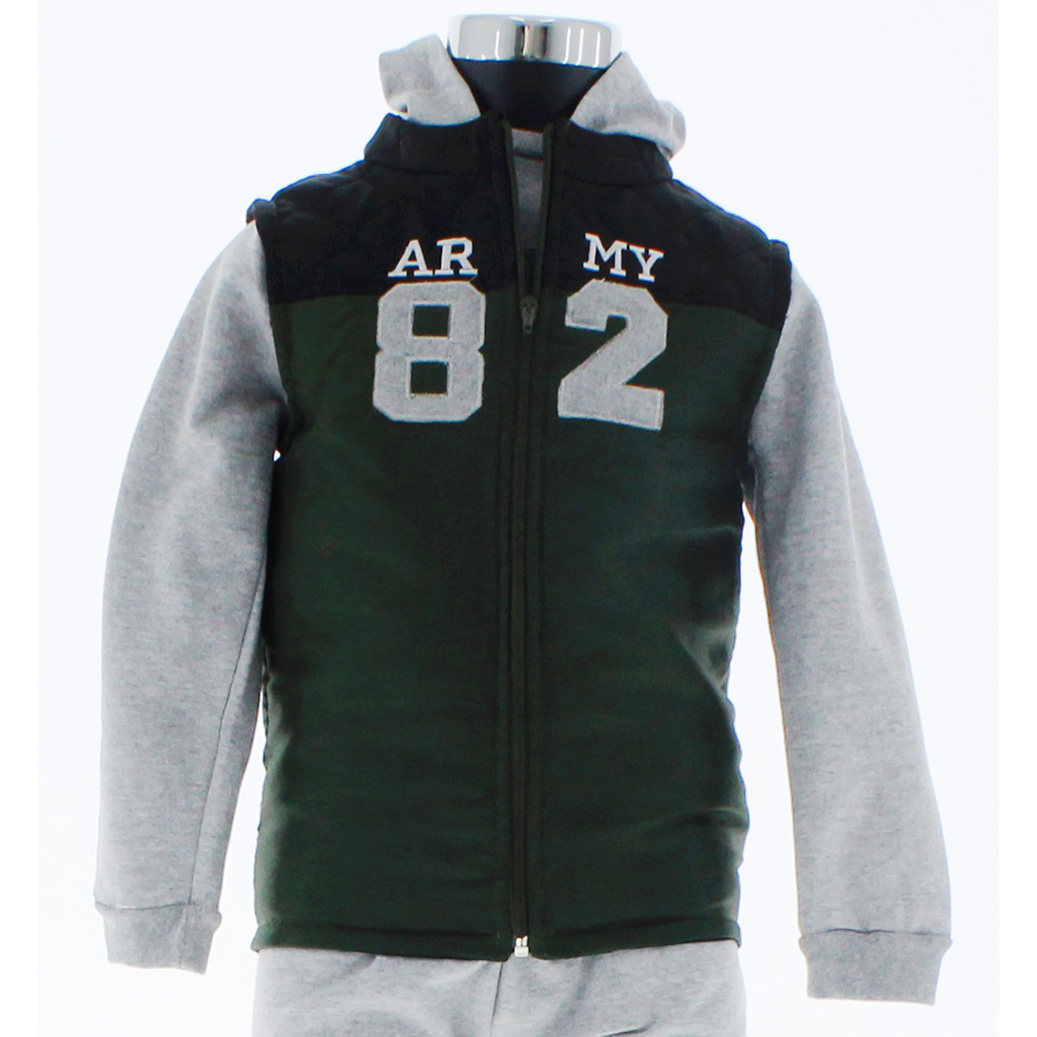 Conjunto Pants Niño 3 Piezas Gris 3640 1 a 8 Años