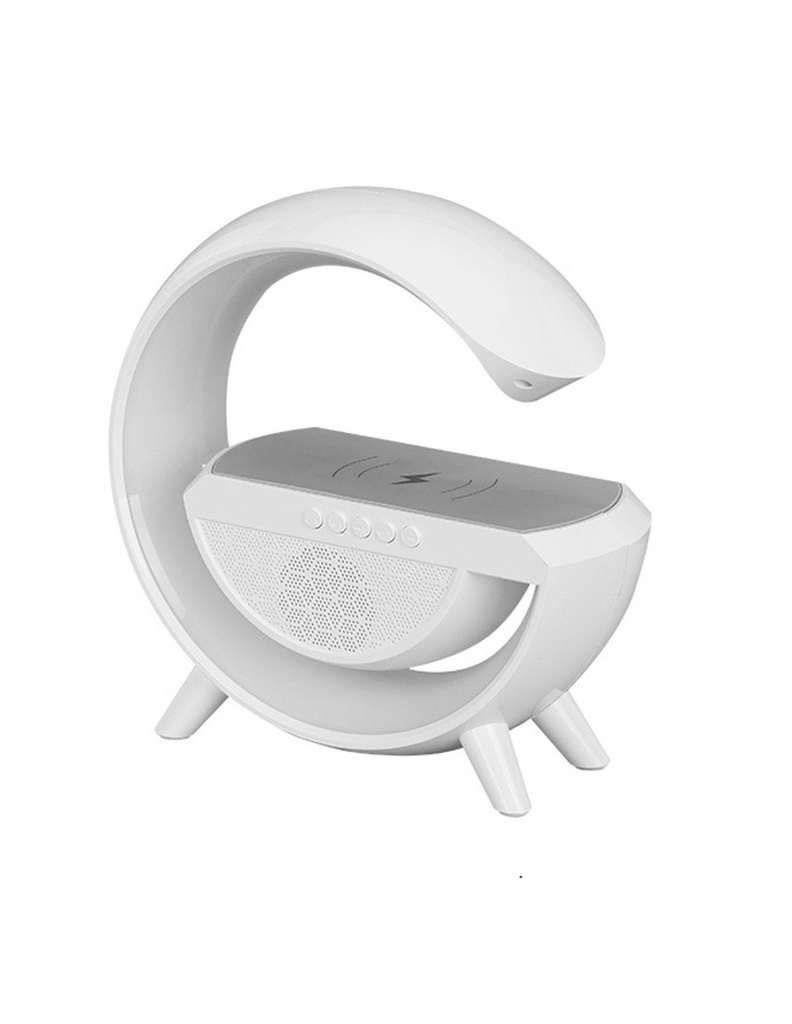 Lámpara Led Inteligente Bocina Cargador Inalámbrico 3 En 1 Blanco-EL-41638