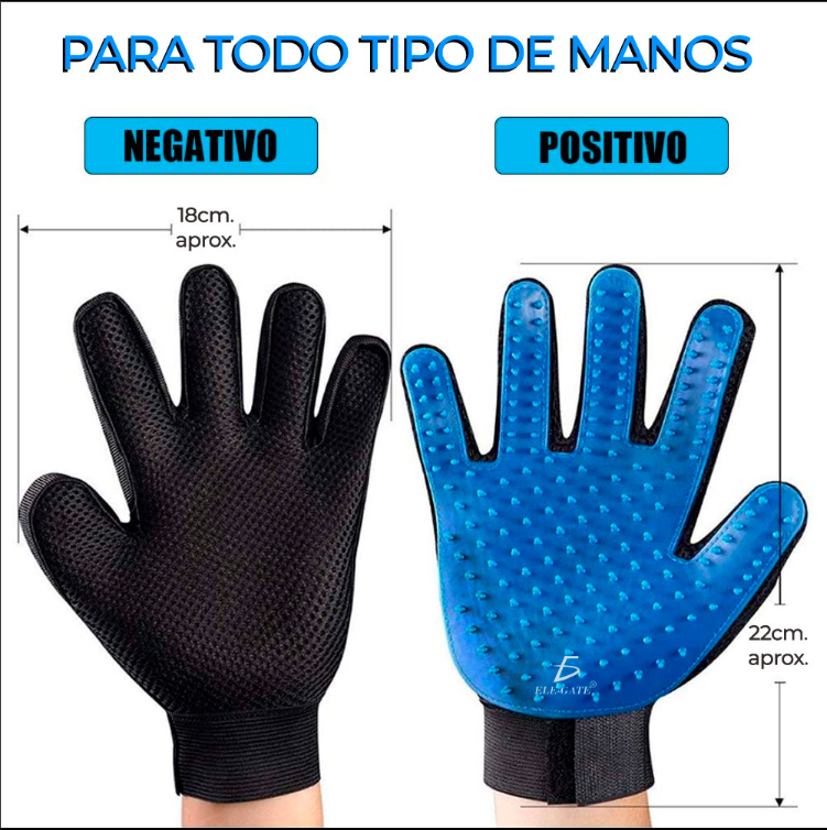Guante Quita Pelos Cepilla Desenreda Para Perros Y Gatos.