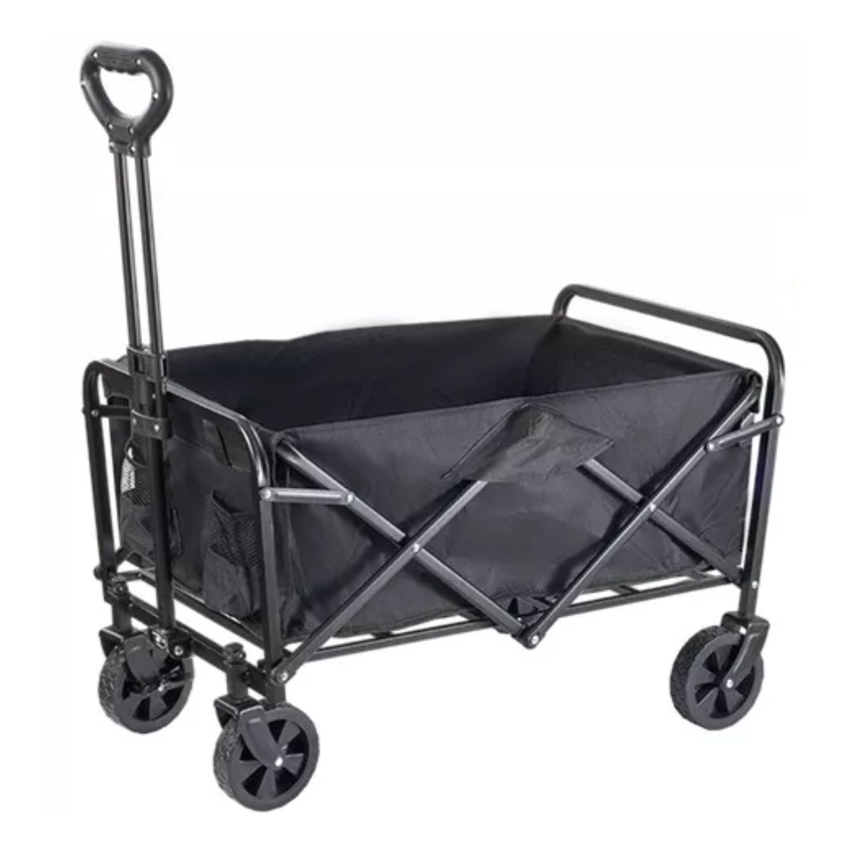 Carrito Vagón Plegable Multiusos Con Manija Para Acampar negro