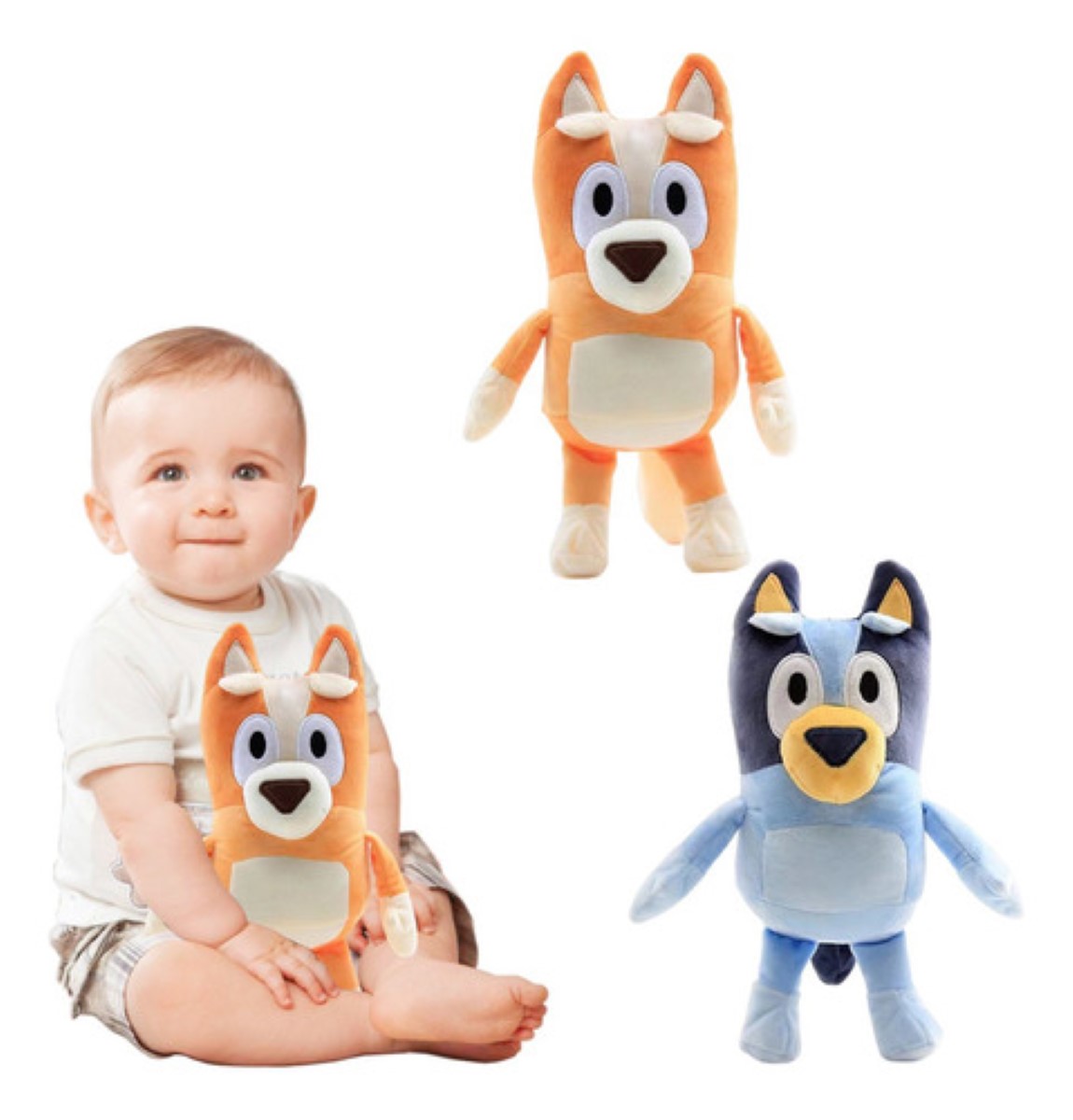 Bluey Familia Bluey Bingo Hermano Hermana Muñeco Peluche 2 NARANJA/AZUL