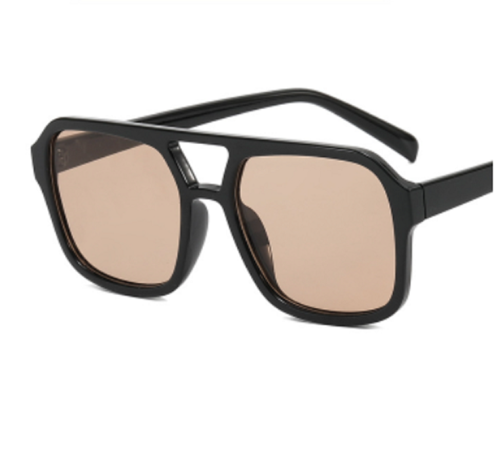Lentes de sol Montura negra con cristales té negro rosa