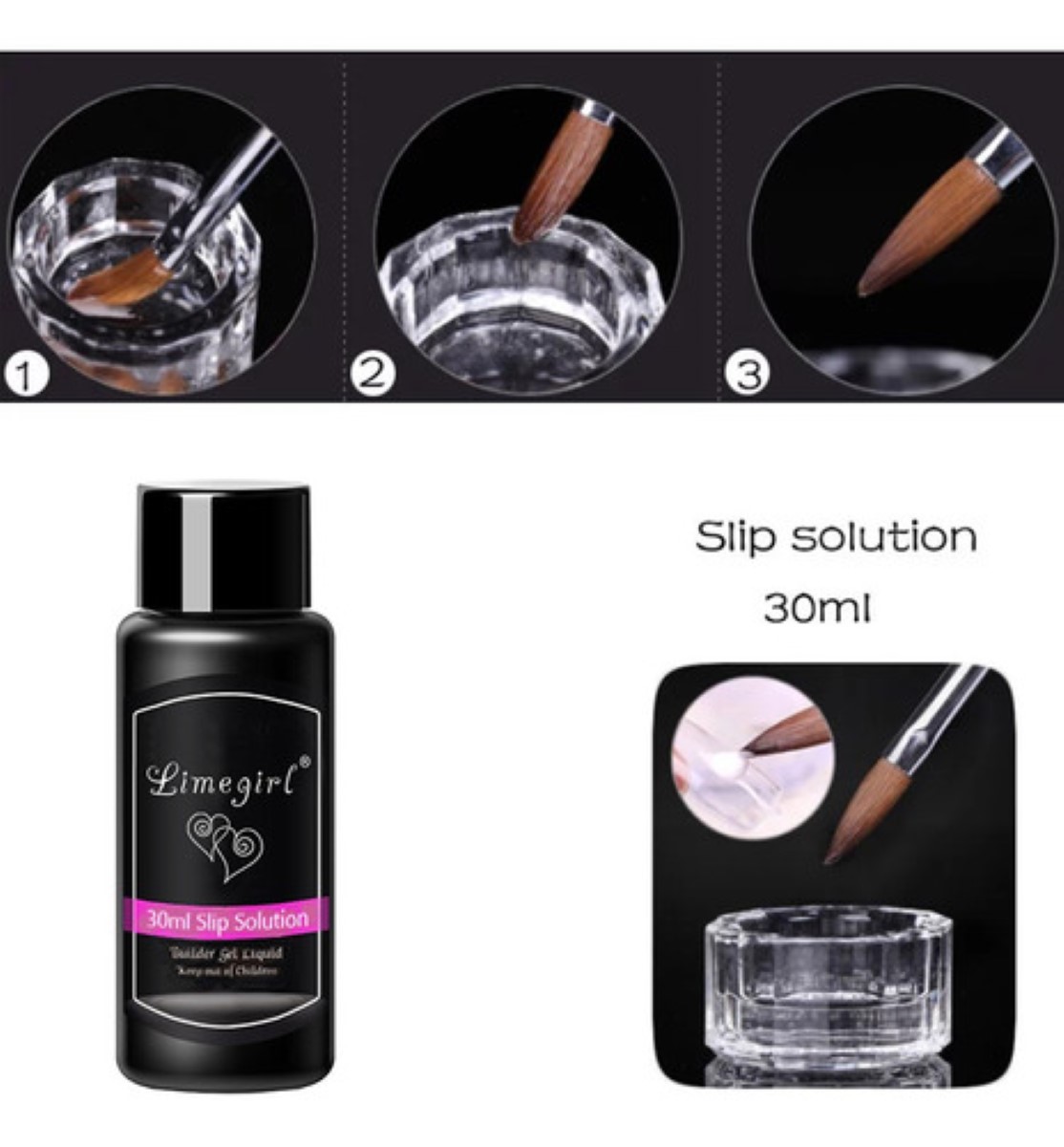 Kit Uñas Polygel 15mlx6 Gel Base Top Slip Solución Tipsx20