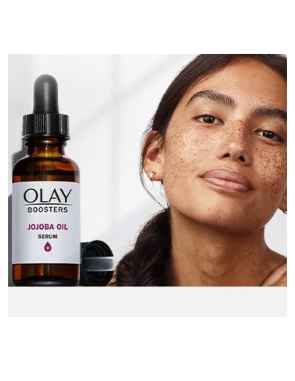 Suero de cuidado facial e hidratacion total, con aceite de jojoba, Olay Boosters