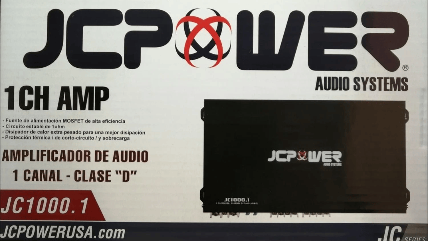 Amplificador JC POWER JC1000.1 1000W 1 Canal Clase D