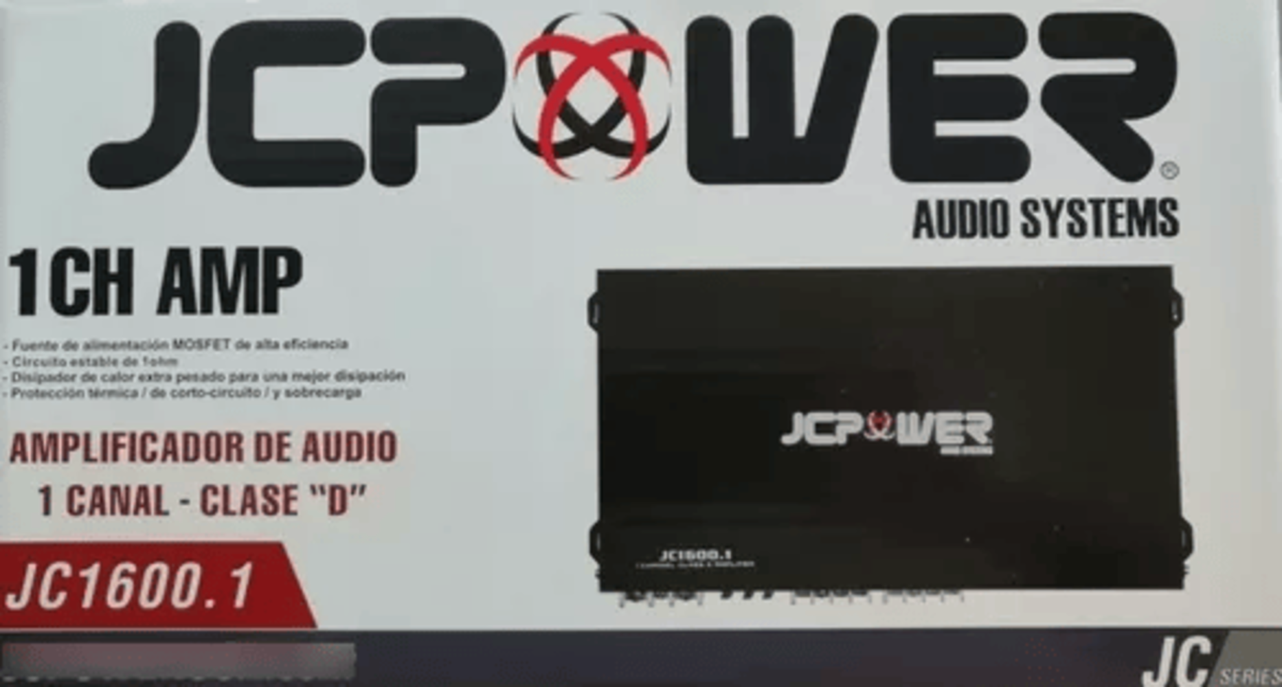 Amplificador JC POWER JC1600.1 500W 1 Canal Clase D