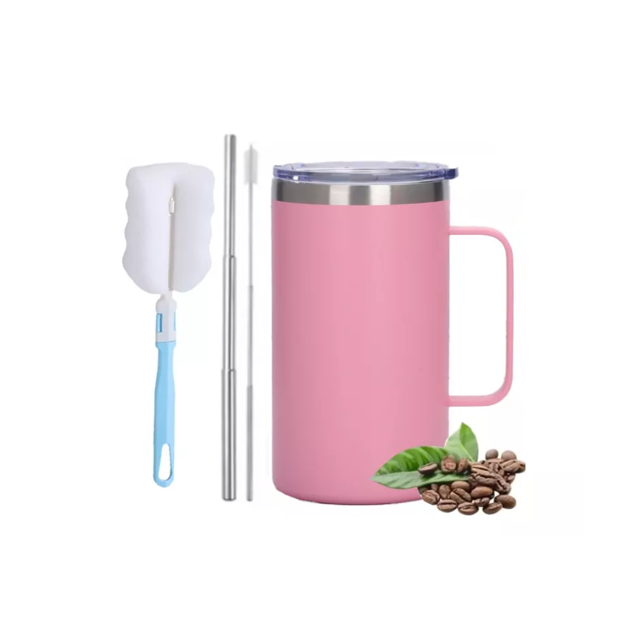 30oz Termo Portátil De Acero Inoxidable Calor Y Frío Taza Rosa