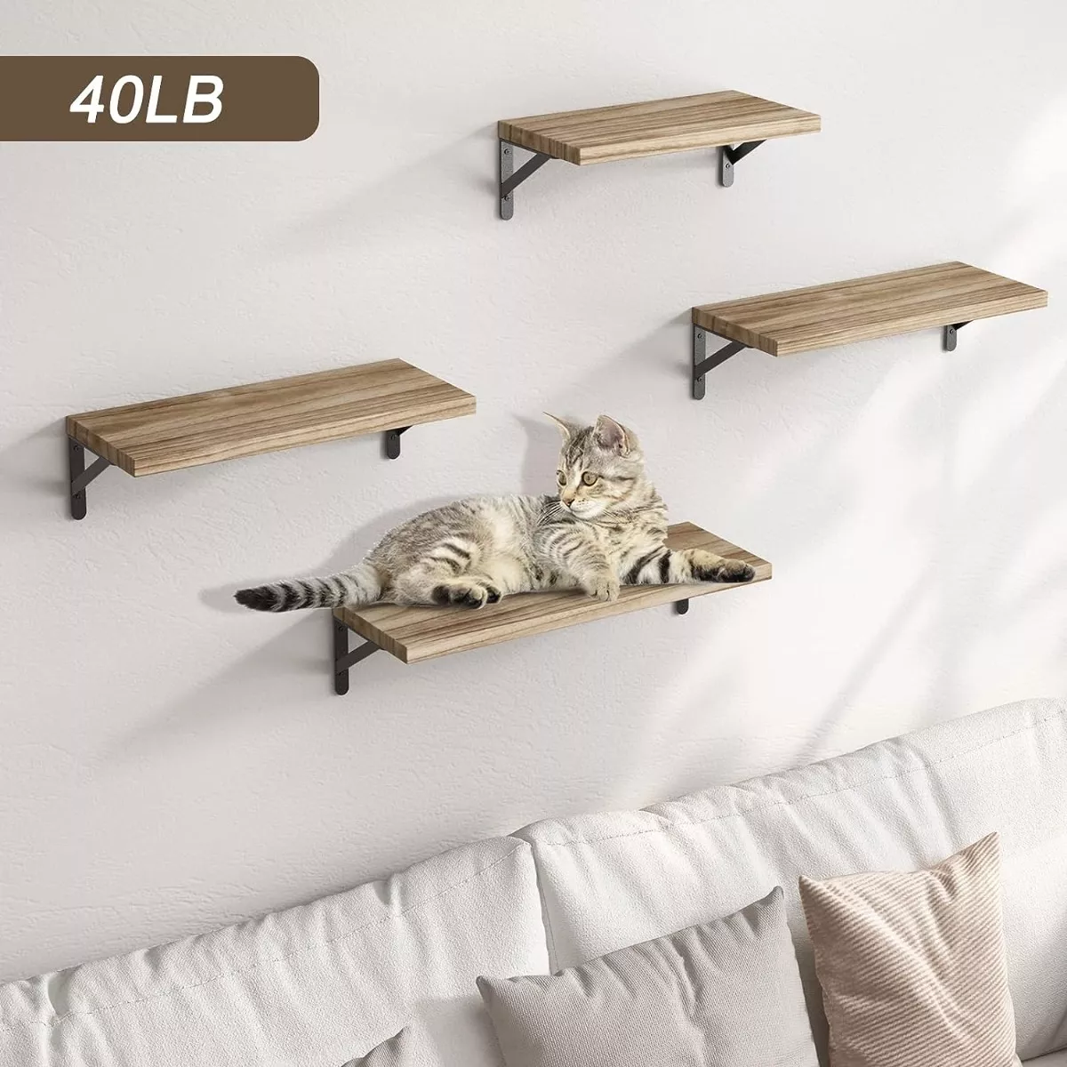 Set 4 Repisas Flotante Madera Minimalista Muebles Hogar Decorar