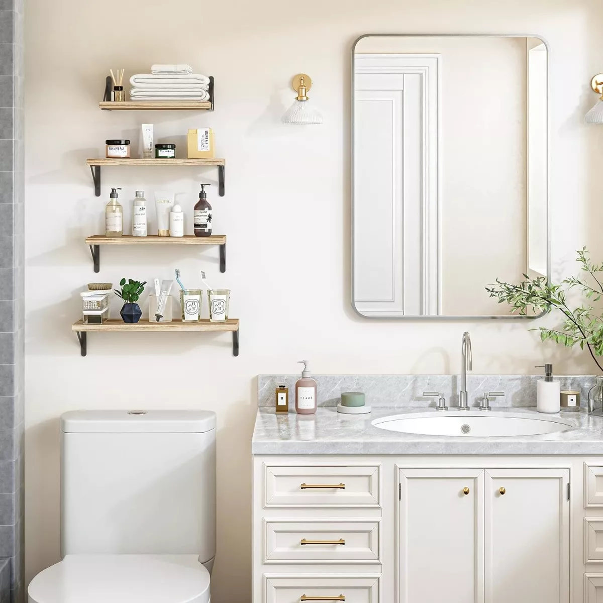 Set 4 Repisas Flotante Madera Minimalista Muebles Hogar Decorar