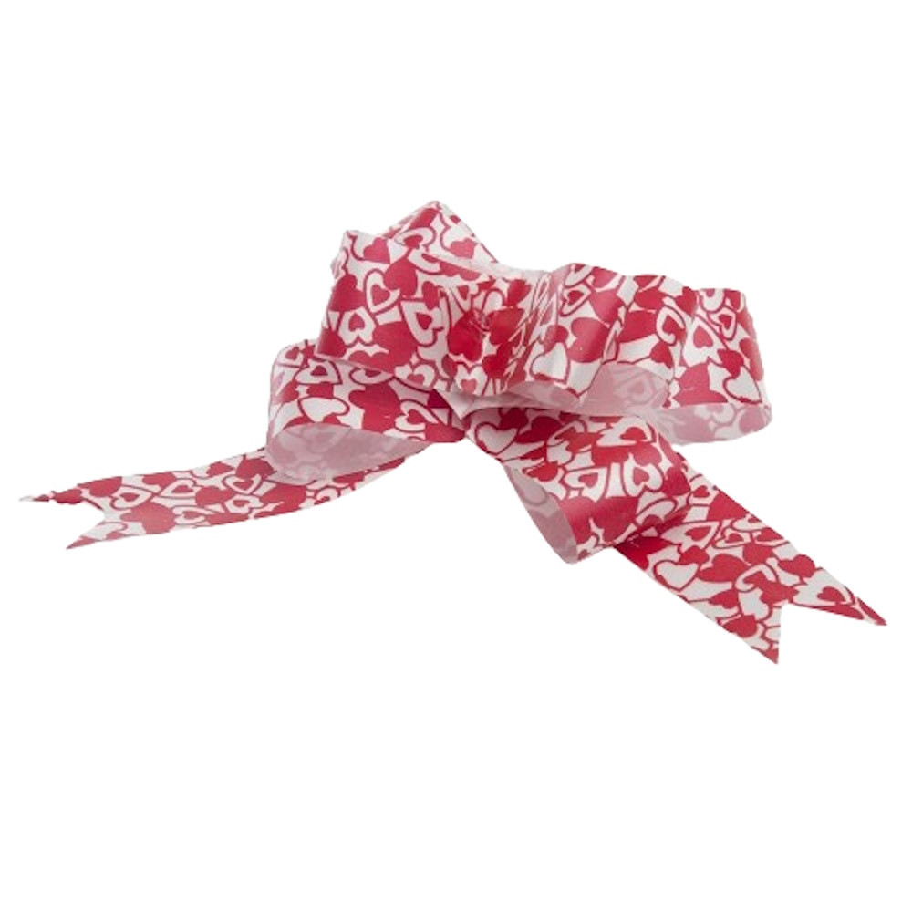 Moño Plastico Satín Amor Rojo 50pzas No 9 Janel