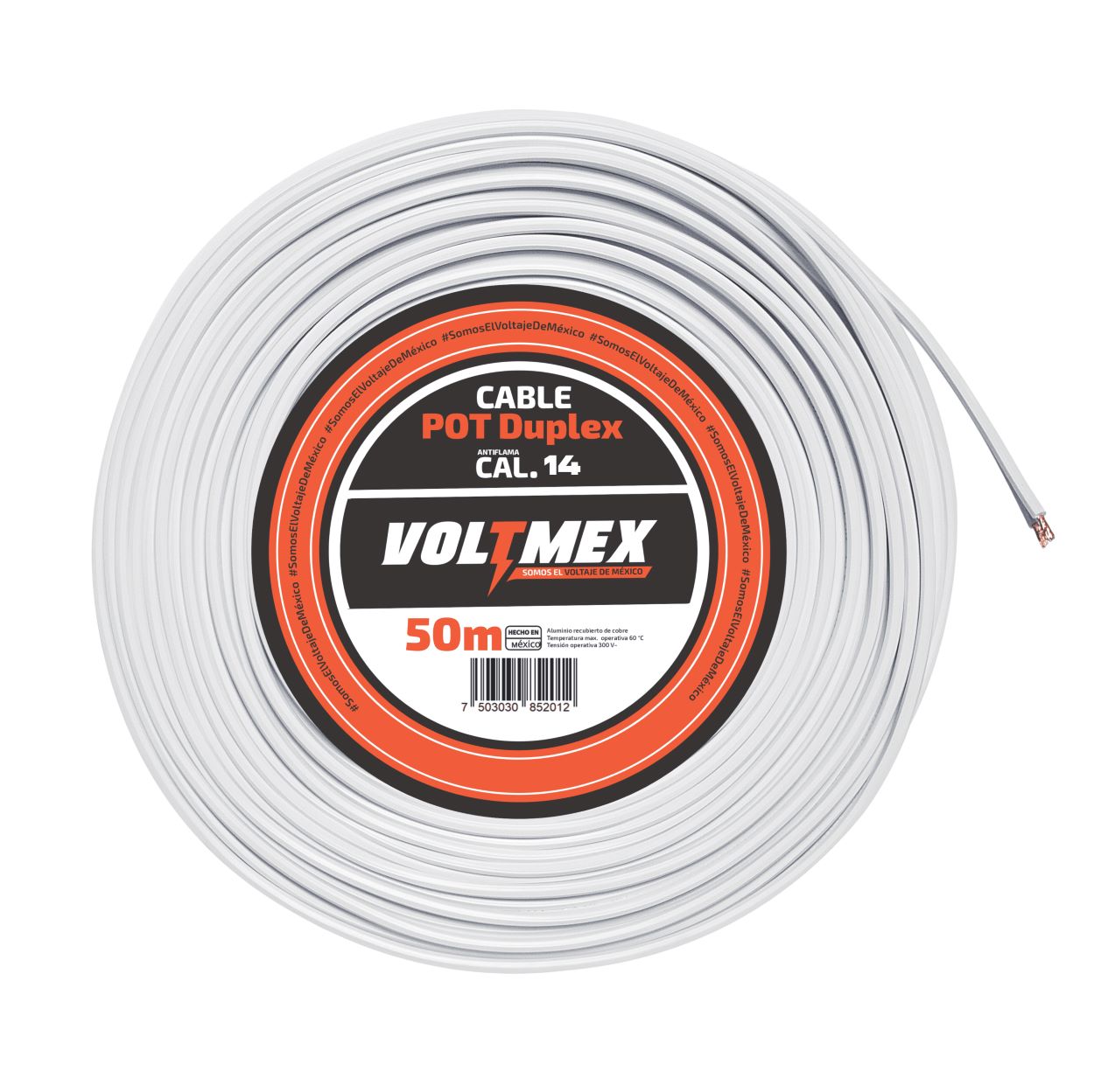 Cable Eléctrico Pot Duplex Calibre 14 Voltmex 50 metros