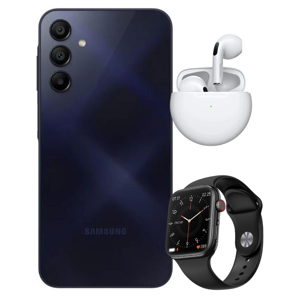 Combo Samsung Galaxy A14 128GB/4GB Ram (Plata) + Smartwatch + Audifonos  Buds Pro 6, Samsung