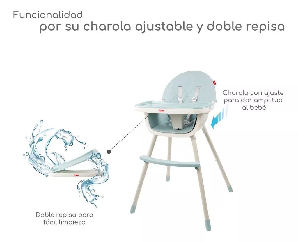 Silla Alta Periquera D Bebé Cosmic Convertible- Sillita Azul