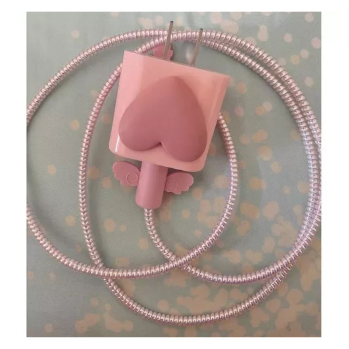 Funda Protector De Cable Para iPhone Cargador Adaptador GRIS/ROSA