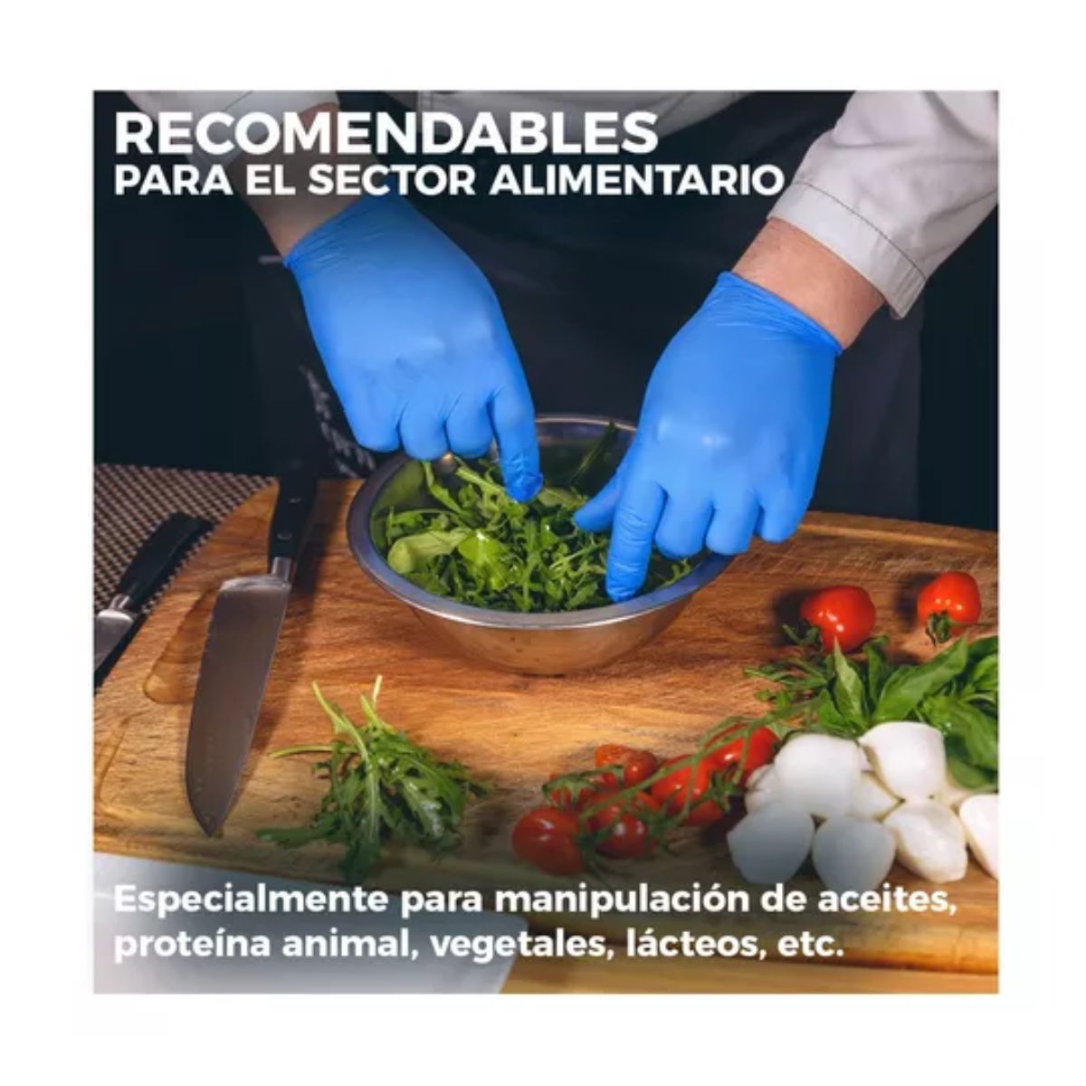 Guante Synamax Vinil Nitrilo Libre De Latex L / Azul