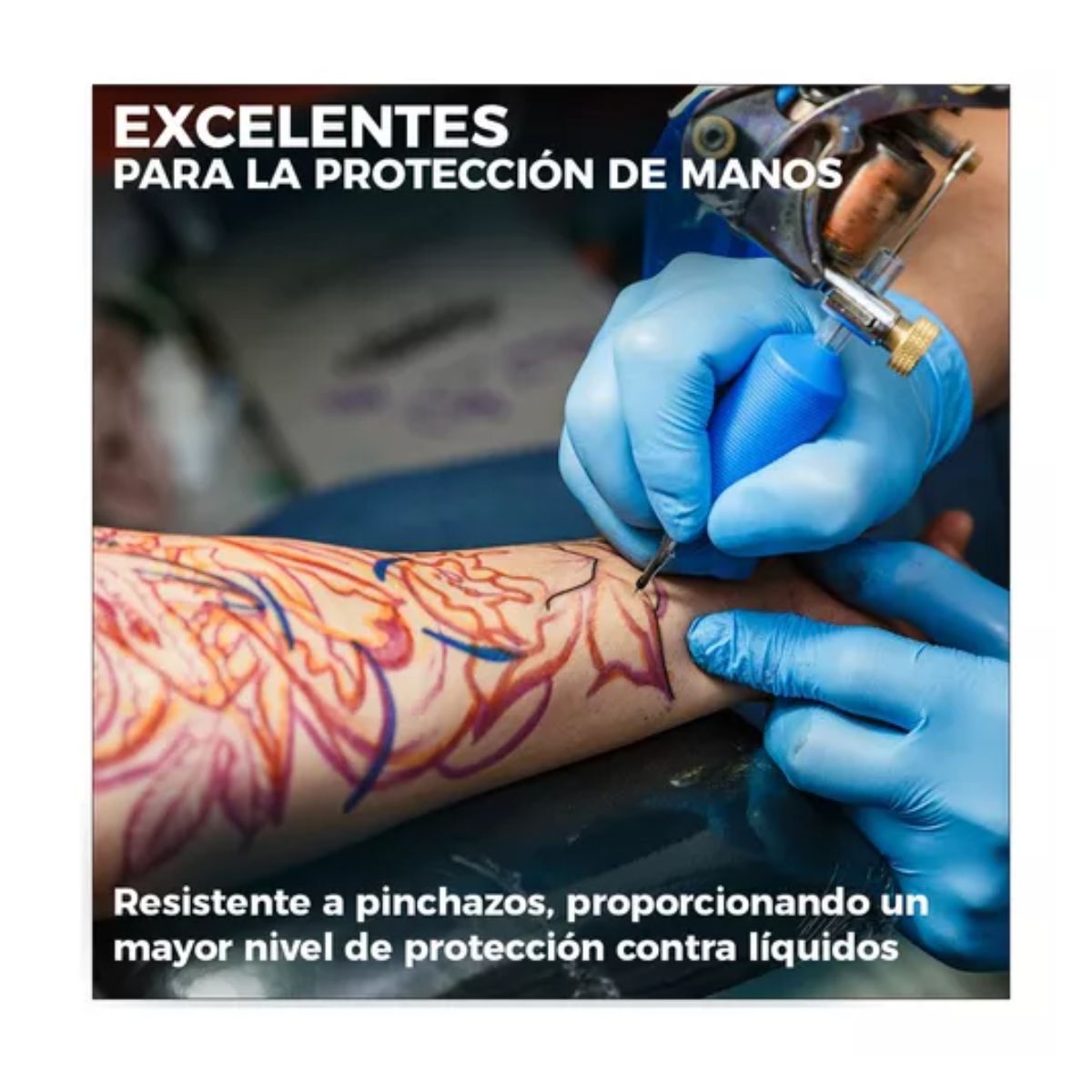 Guante Synamax Vinil Nitrilo Libre De Latex L / Azul