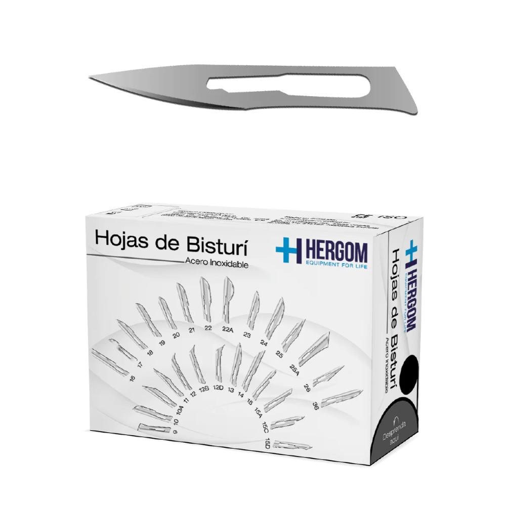 Hojas P/ Bisturí No. 11 Acero Inoxidable 100 Piezas Hergom