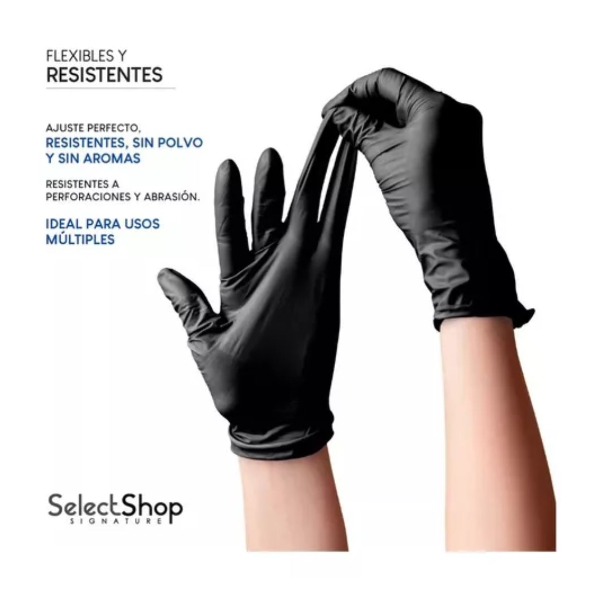 Guante Vinil Synmax Nitrilo Libre De Latex Negro / L