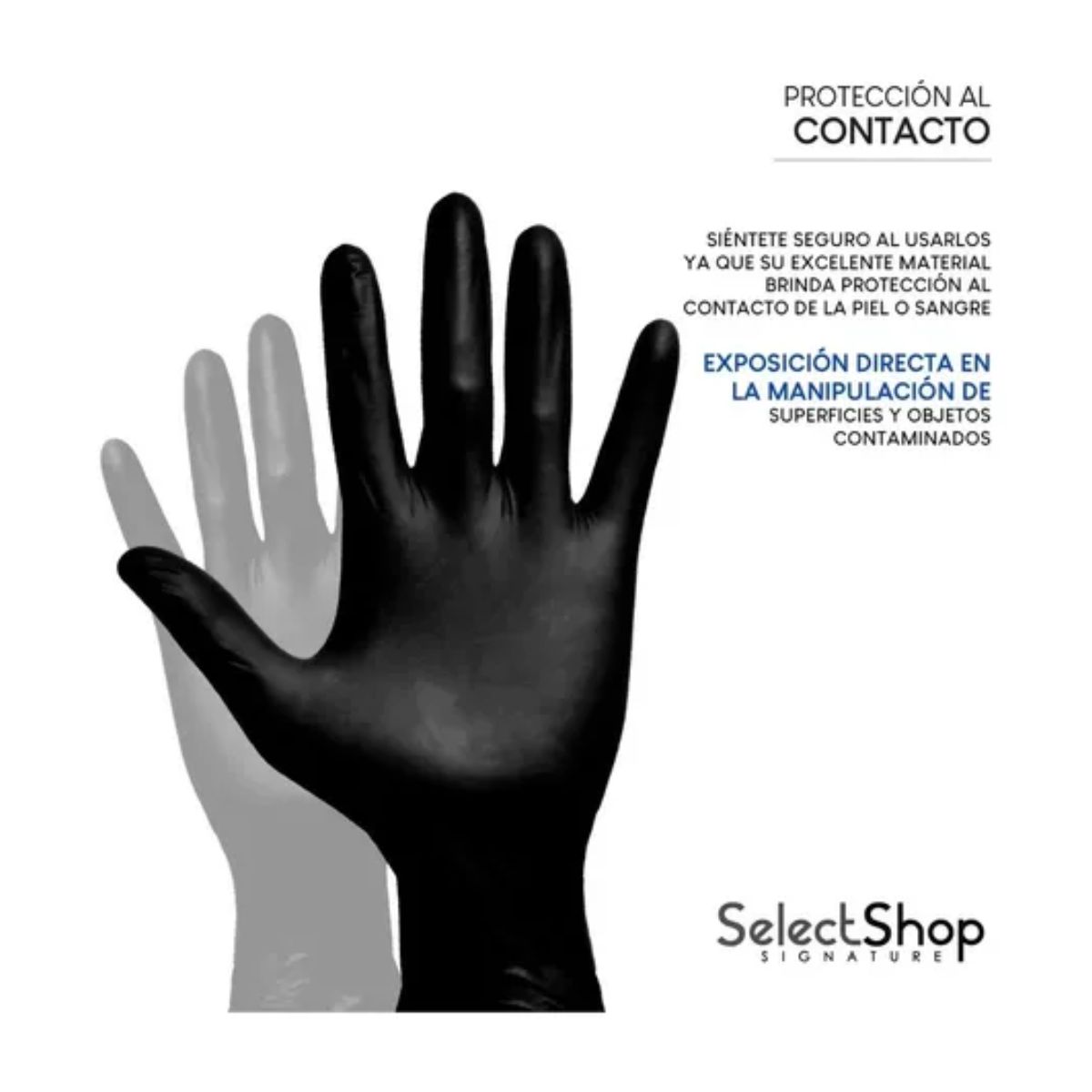 Guante Vinil Synmax Nitrilo Libre De Latex Negro / L