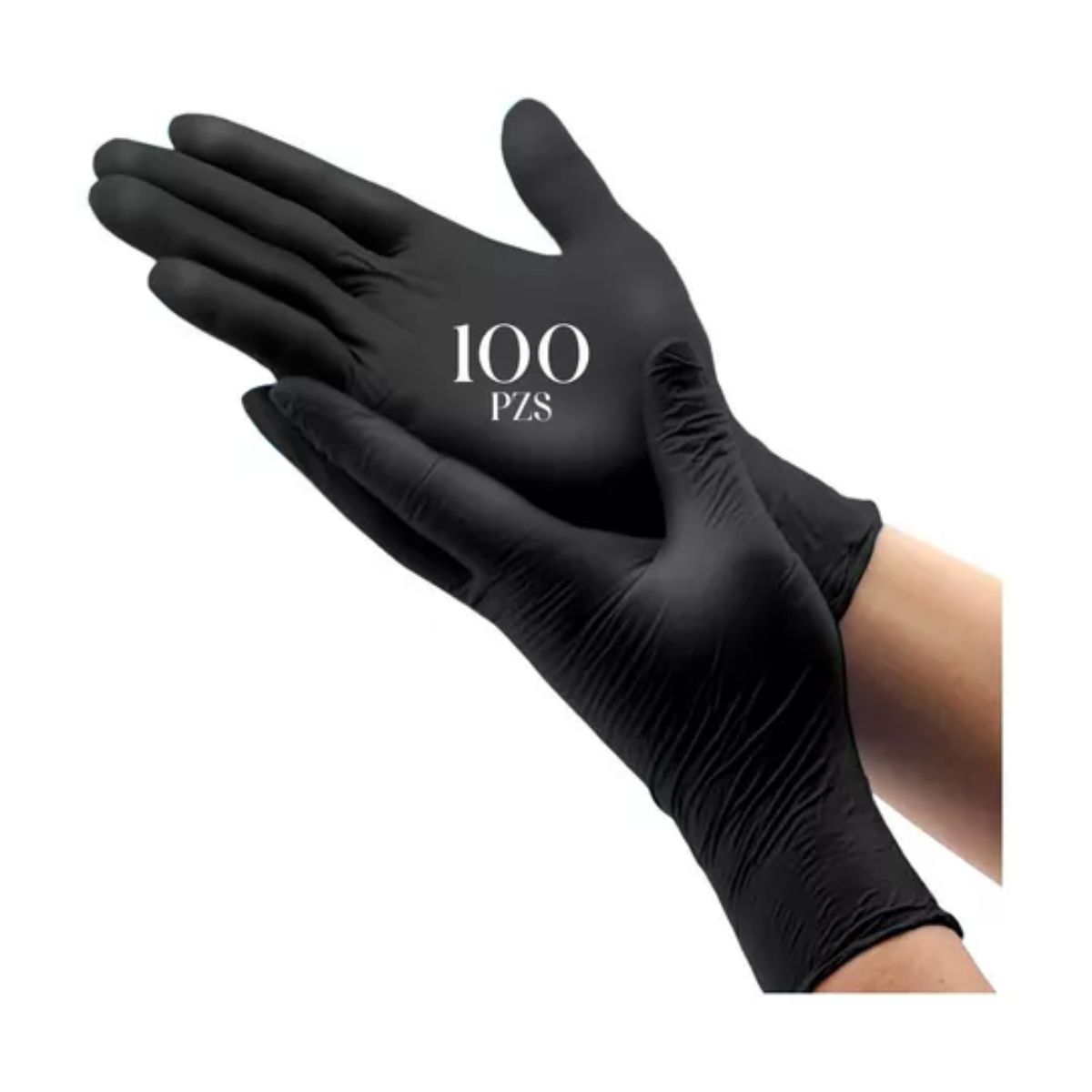 Guante Vinil Synmax Nitrilo Libre De Latex Negro / L