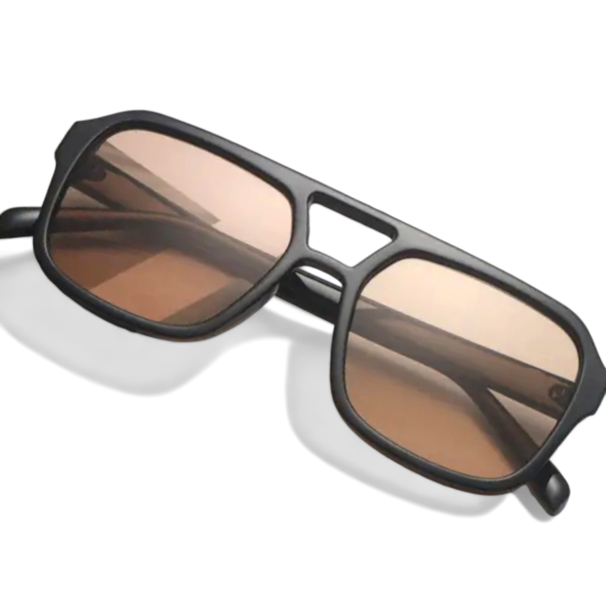Lentes de sol Montura negra con cristales té negro rosa