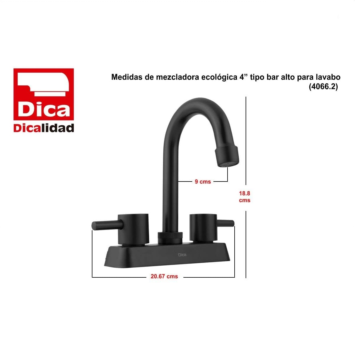 Mezcladora P/Lavabo 4 Dica Verde Cubierta Maner Dica 4066.2
