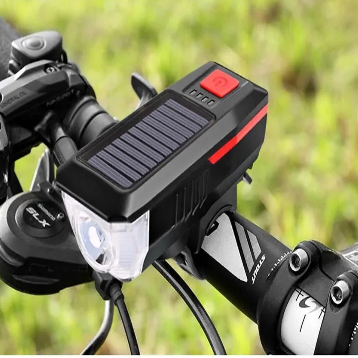 Lampara con bocina solar Luz Solar bicicleta montaña carretera linterna Powerbank recargable USB