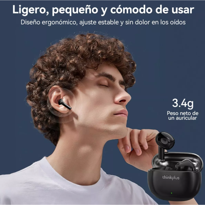 Audífonos in-ear gamer inalámbricos Lenovo ThinkPlus.