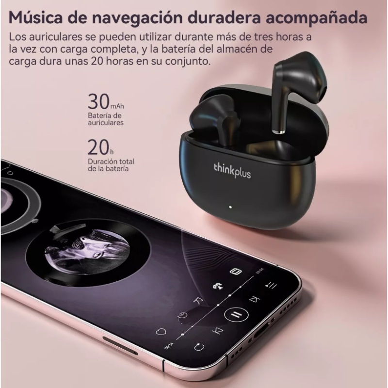 Audífonos in-ear gamer inalámbricos Lenovo ThinkPlus.