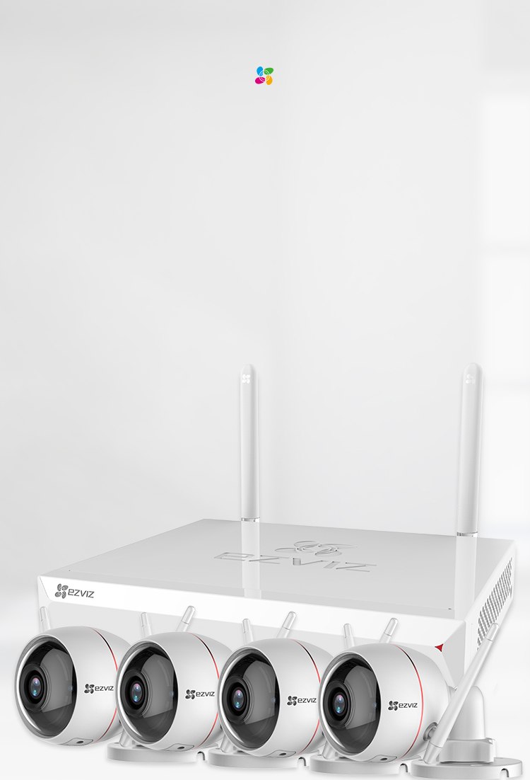 Kit De Seguridad Ezviz Ezwireless X5c 4 Canales 1tb