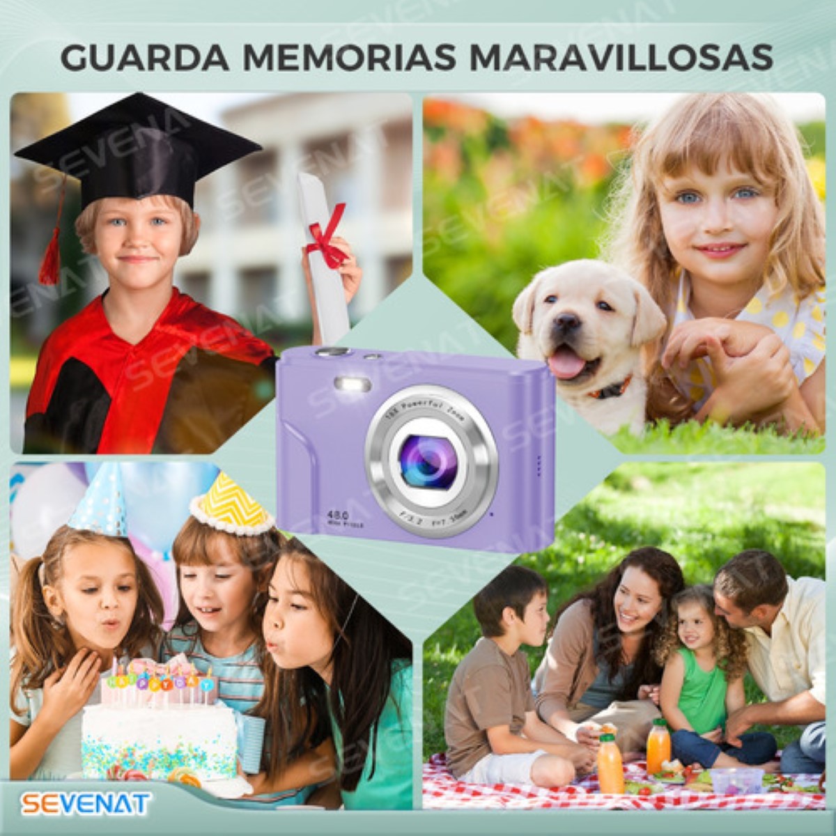 Cámara Digital 1080p Fhd Video Audio Webcam Principiante morada