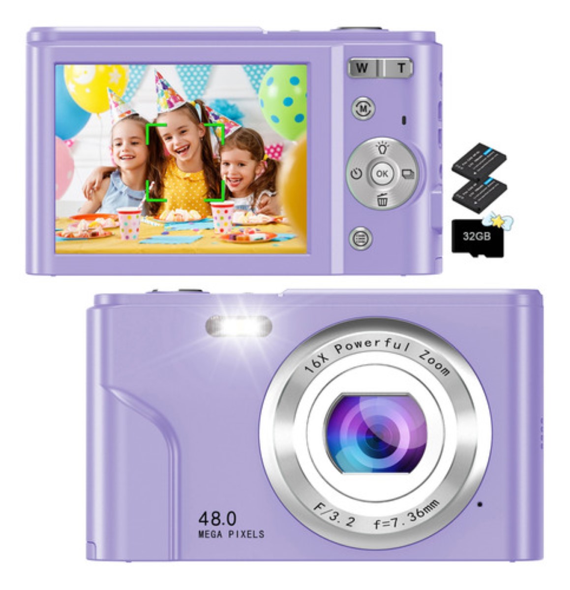 Cámara Digital 1080p Fhd Video Audio Webcam Principiante morada