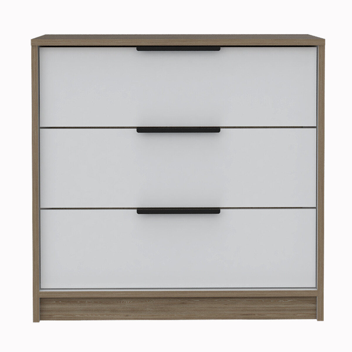 COMODA ARMABLE 3 CAJONES MODELO KAIA  COLOR MIEL CON BLANCO