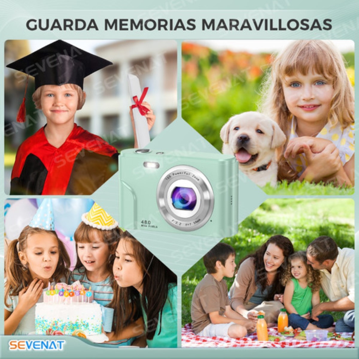 Cámara Digital 1080p Fhd Video Audio Webcam Principiante verde