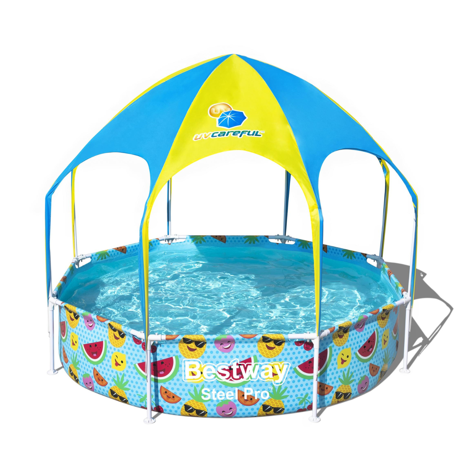 Alberca Rigida Redonda Con Toldo Capacidad 1,688L Naranja