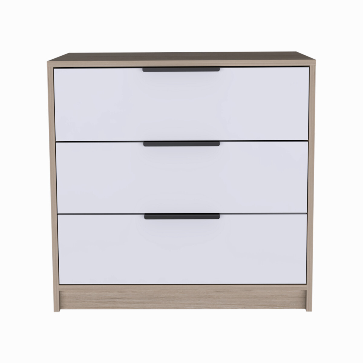 COMODA ARMABLE 3 CAJONES MODELO KAIA COLOR ROVERE BLANCO