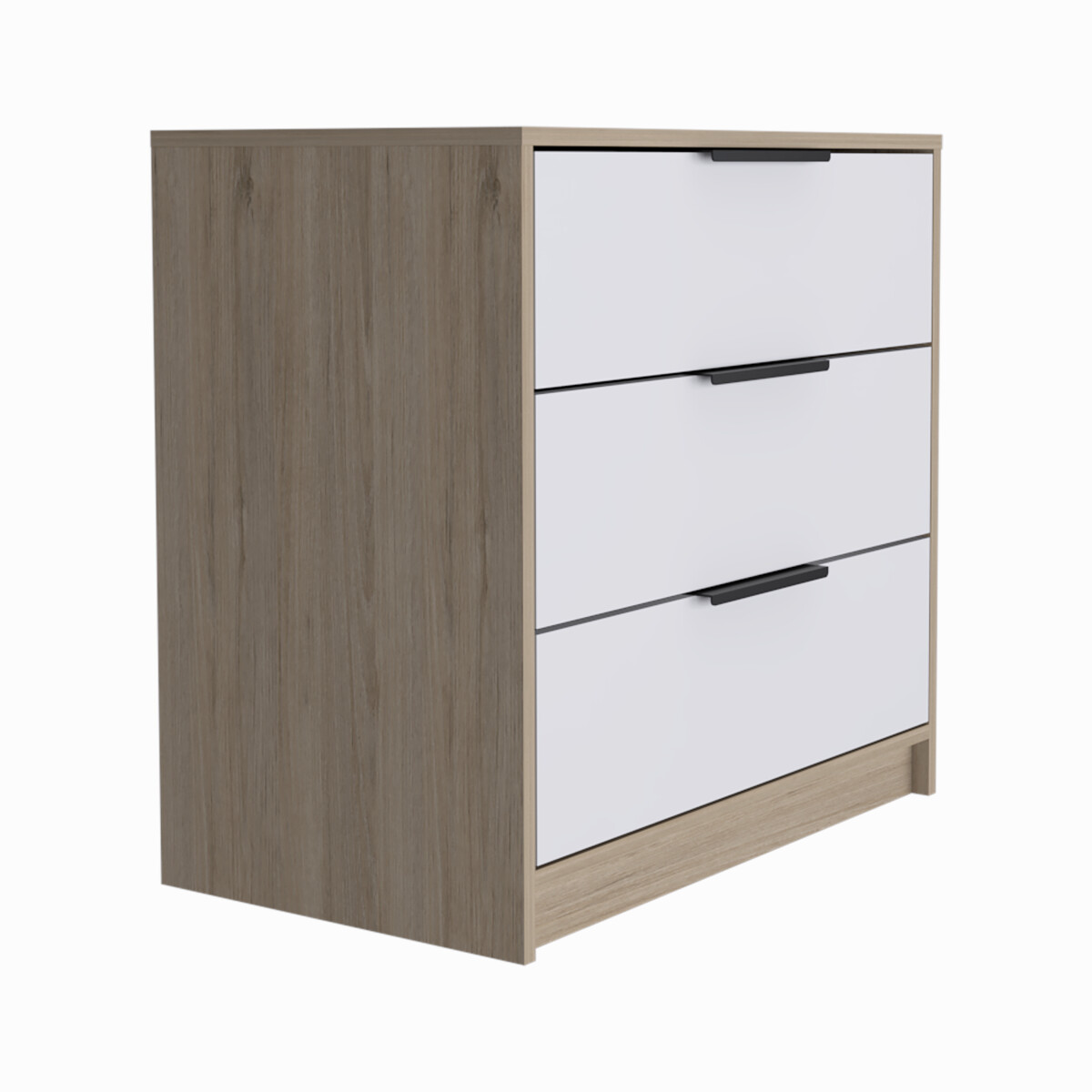 COMODA ARMABLE 3 CAJONES MODELO KAIA COLOR ROVERE BLANCO