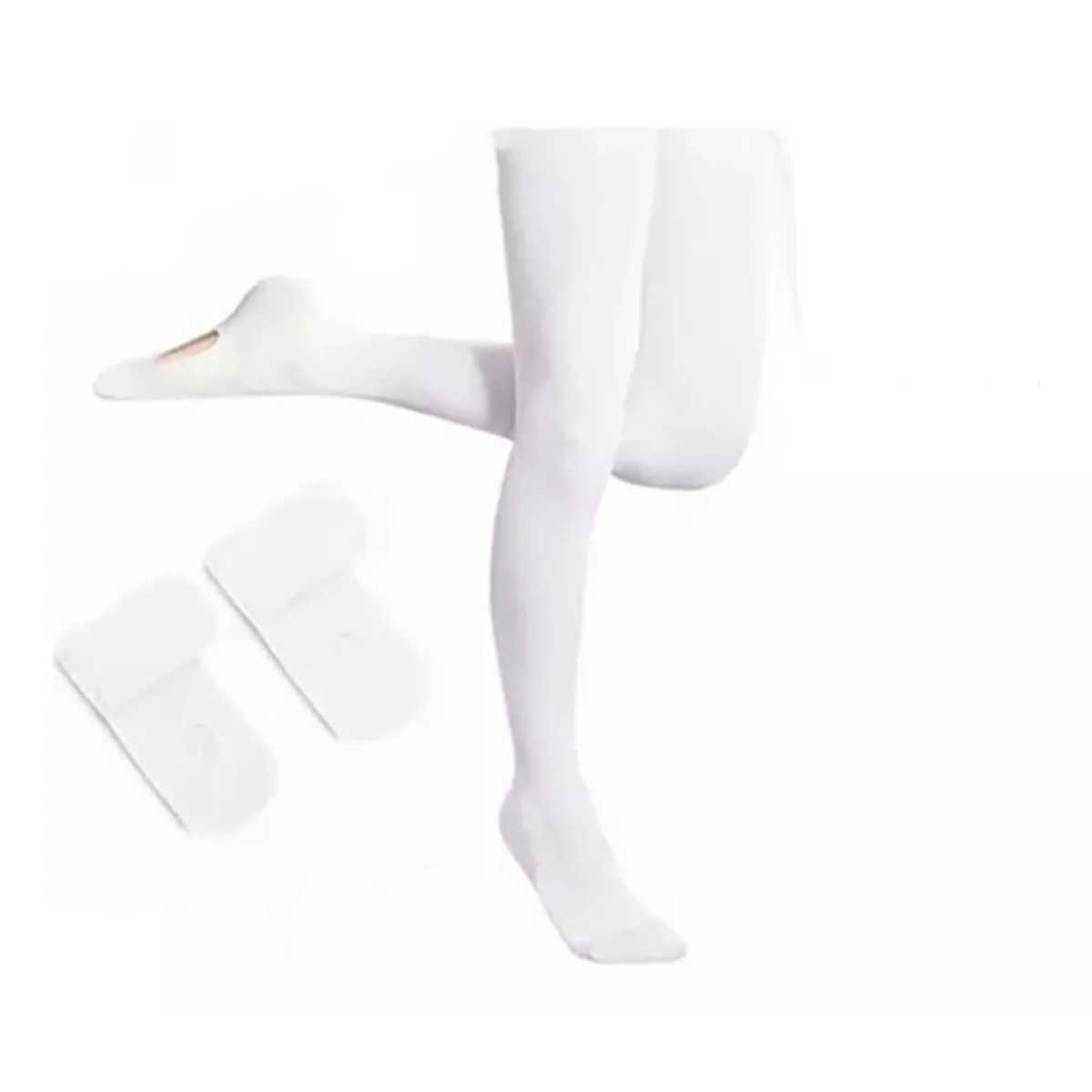 Par 2pc Malla Medias De 3d Microfibra De Ballet Convertibles Negro G
