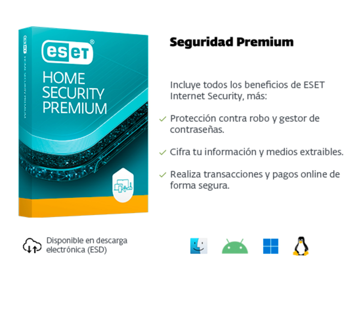 ESD ESET Home Security Premium 1 Lic 2 Años