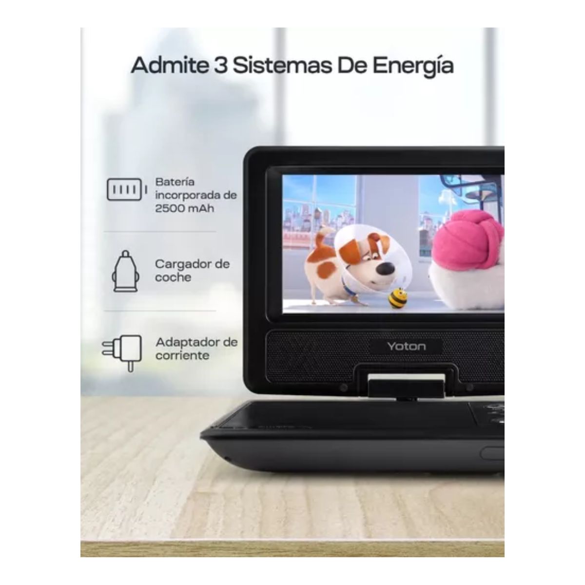 Reproductor Dvd Para Niños Yoton Portátil 7.5 Pulgadab negro