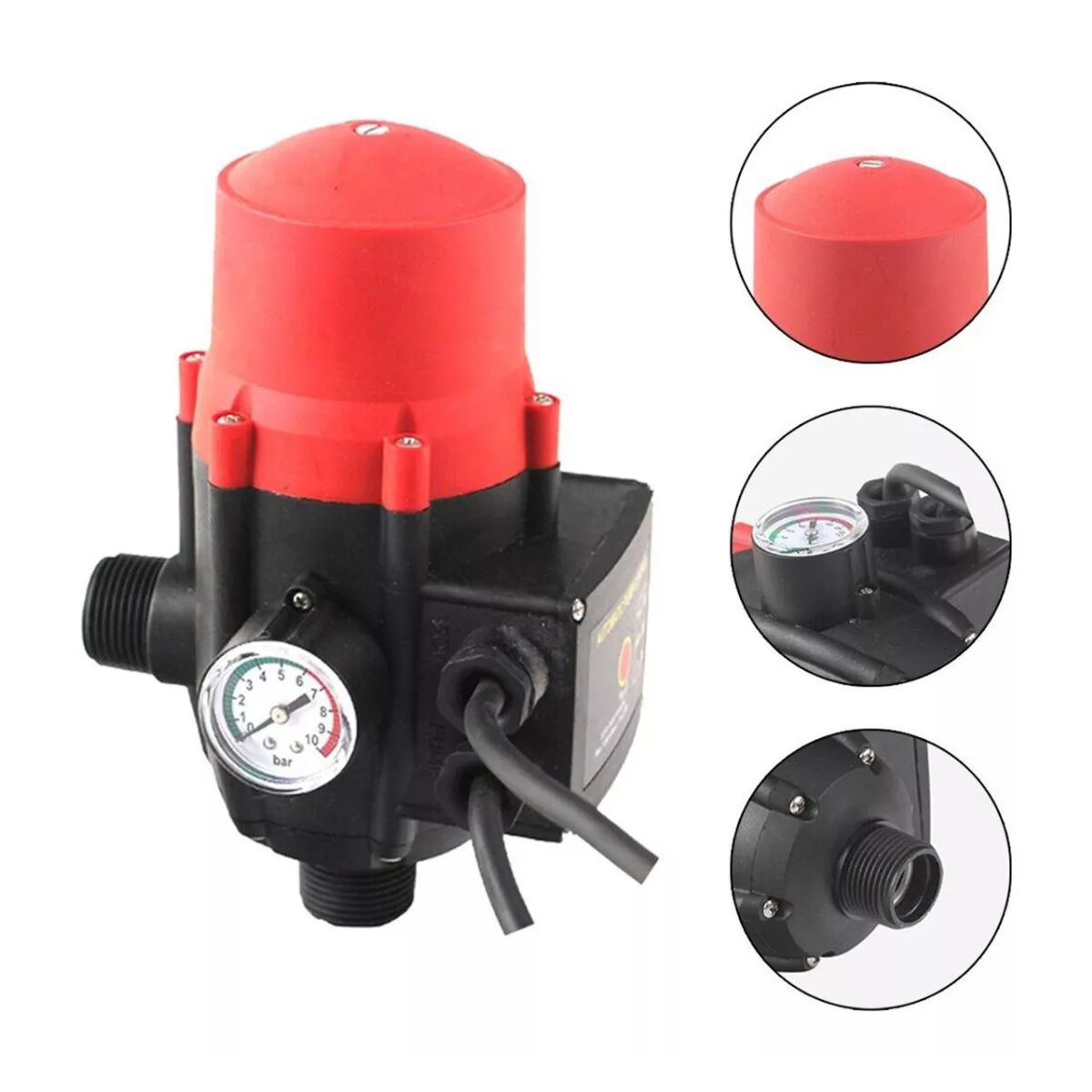 Control Automático De Presión Bomba Agua 10 Bar 1.1kw G1 NEGRO/ROJO